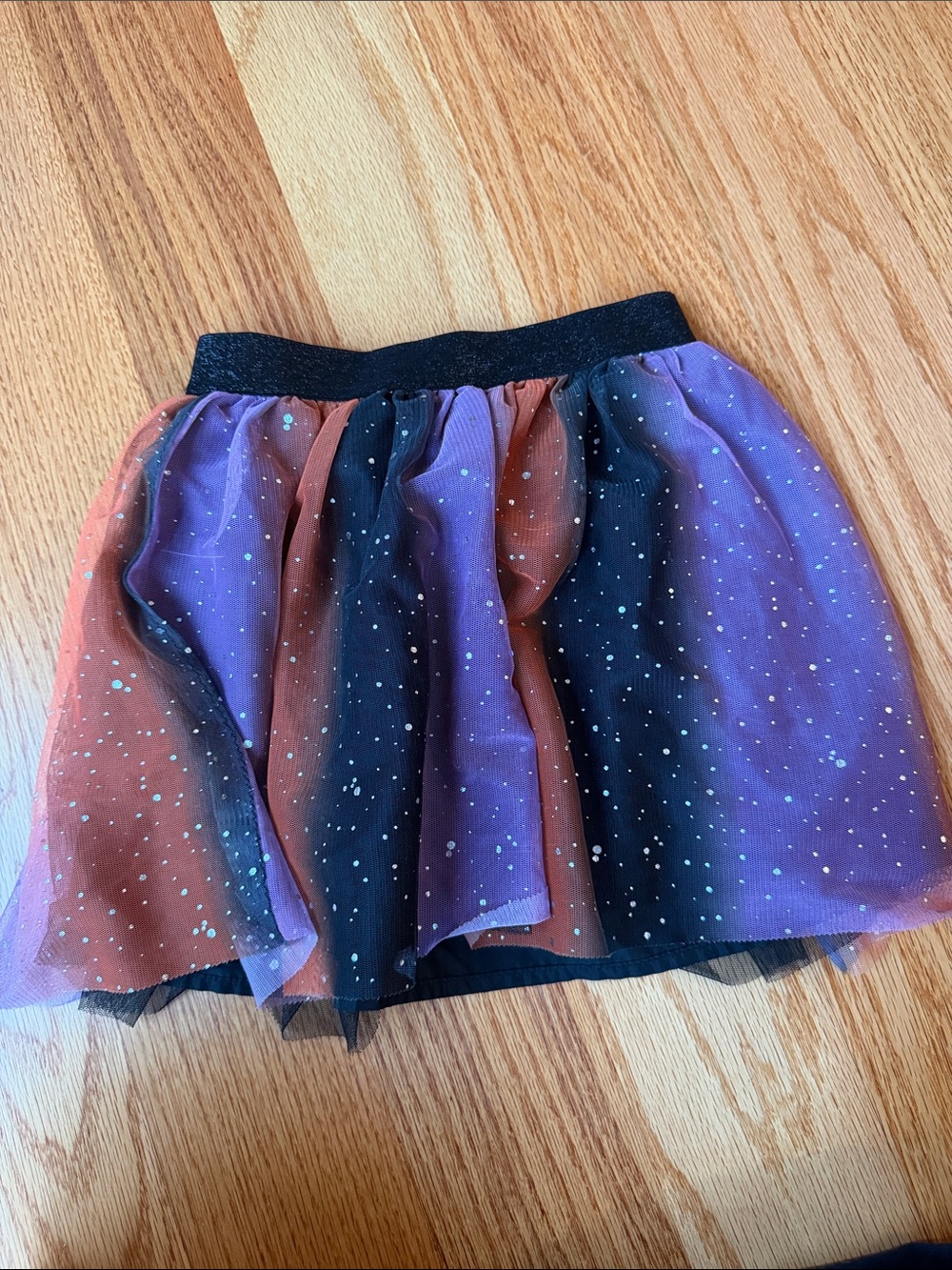 Cat & Jack Glitter Layered Tulle Skirt in Black, Purple & Orange